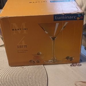 Brand New in Opened Damaged Box Martini Glasses